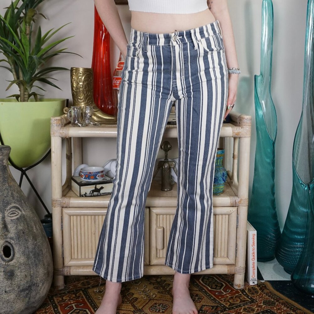Lucky Brand Bridgette Mini boot crop striped jeans